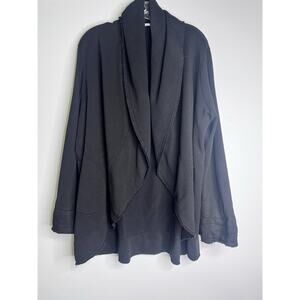 Bryn Walker Cardigan Womens Organic Cotton & Bamboo Medium Open Front Black